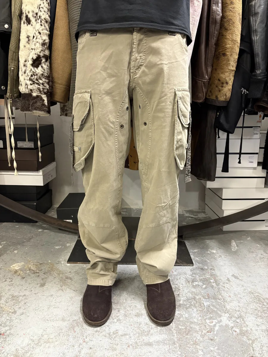 SS2004 Dolce & Gabbana Beige Cargo Parachute Pants aflhbaD 2