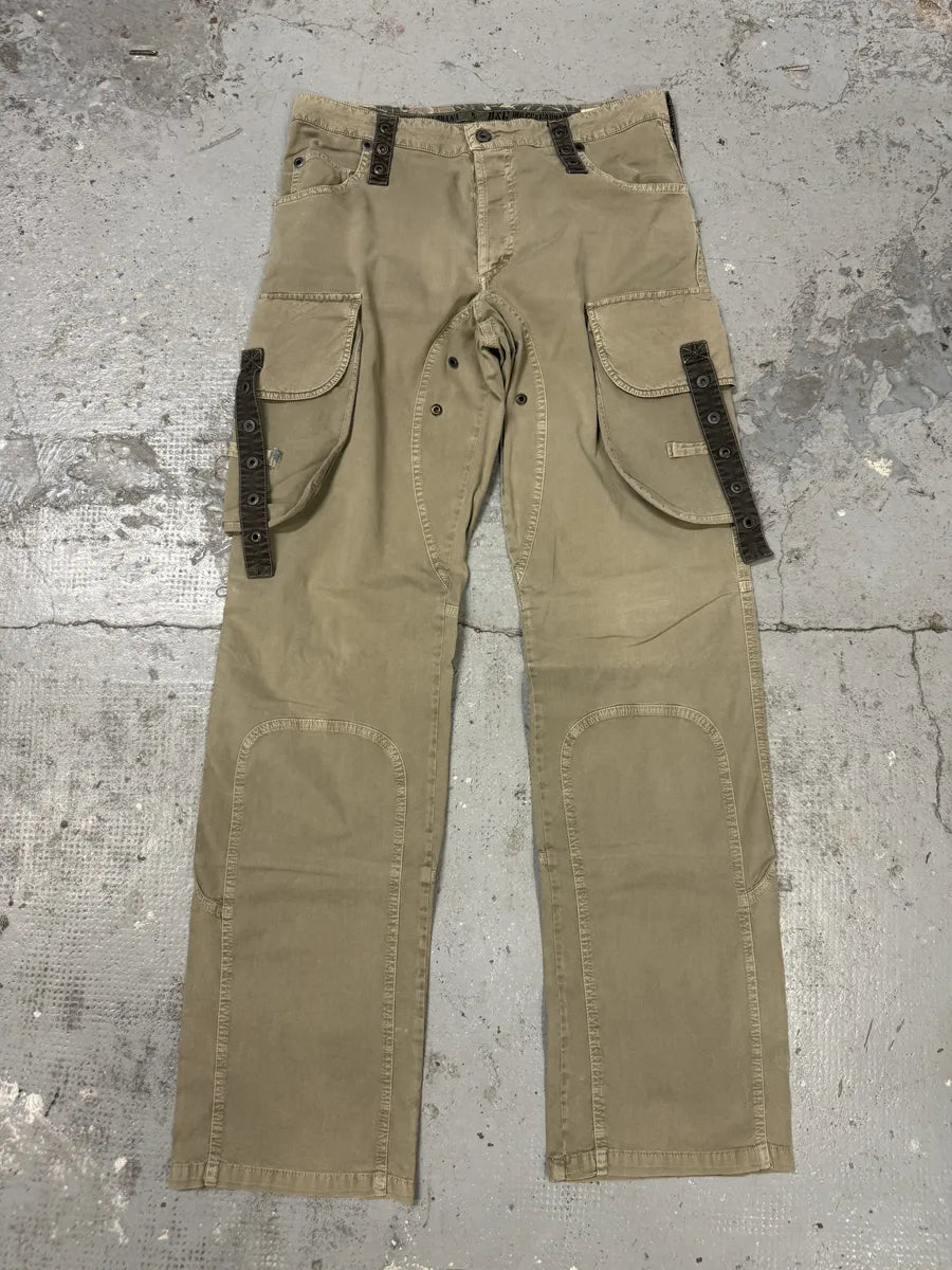 SS2004 Dolce & Gabbana Beige Cargo Parachute Pants aflhbaD 4