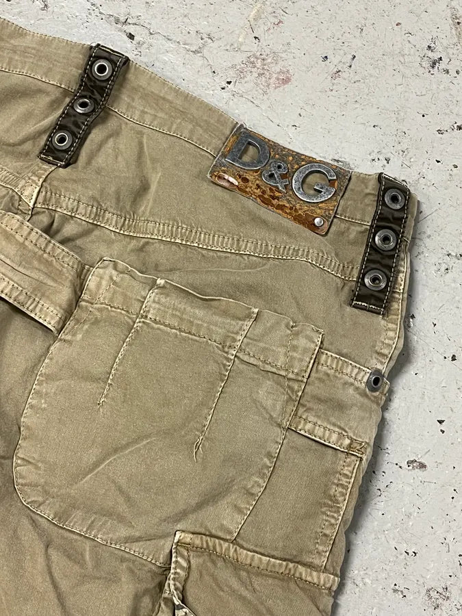 SS2004 Dolce & Gabbana Beige Cargo Parachute Pants XxBaPNo 8