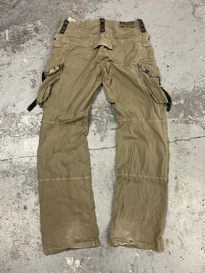 SS2004 Dolce & Gabbana Beige Cargo Parachute Pants XxBaPNo 6