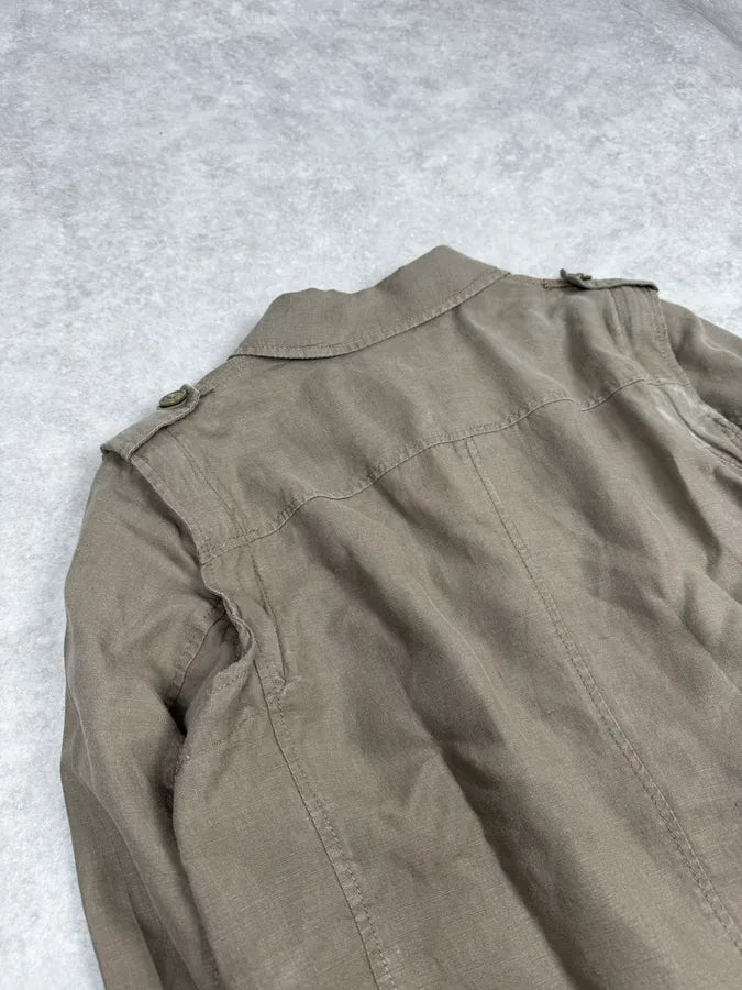 SS2004 Dolce & Gabbana Beige Linen Buttoned Jacket dukmciQ 6