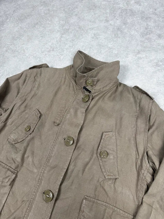 SS2004 Dolce & Gabbana Beige Linen Buttoned Jacket dukmciQ 3