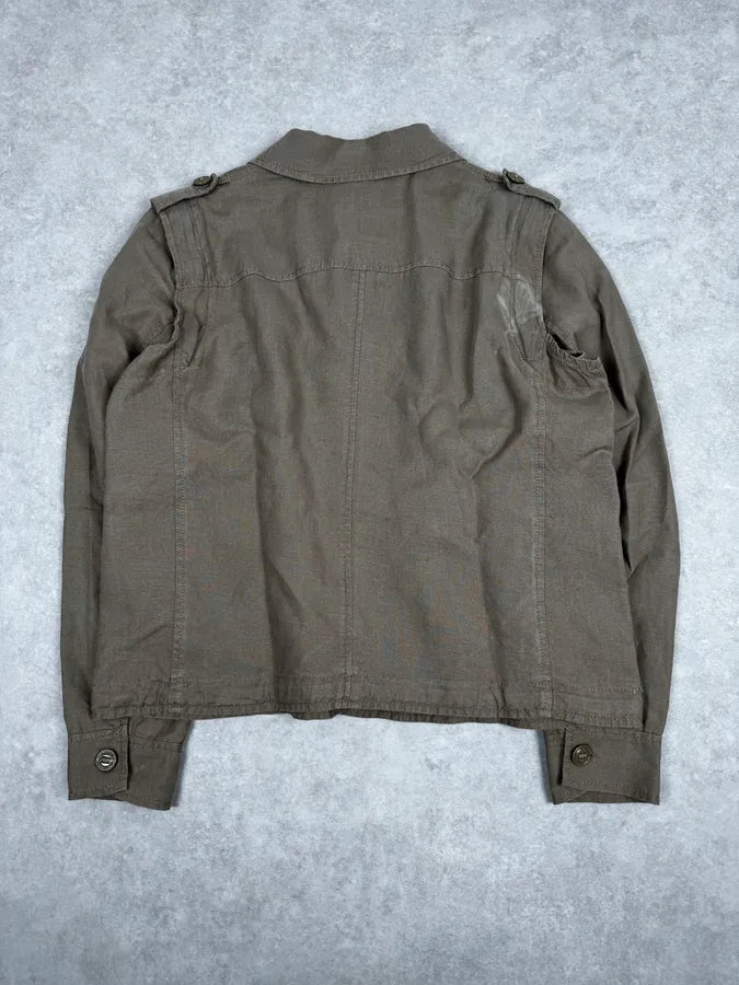 SS2004 Dolce & Gabbana Beige Linen Buttoned Jacket dukmciQ 4