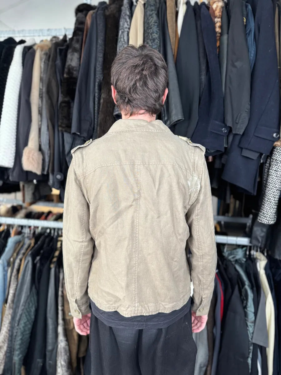 SS2004 Dolce & Gabbana Beige Linen Buttoned Jacket dukmciQ 5