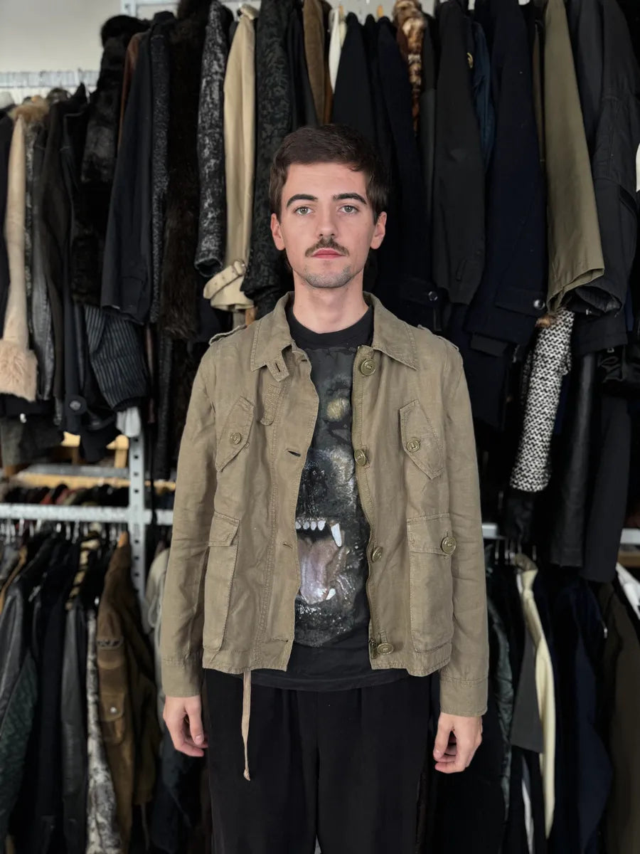 SS2004 Dolce & Gabbana Beige Linen Buttoned Jacket dukmciQ 1