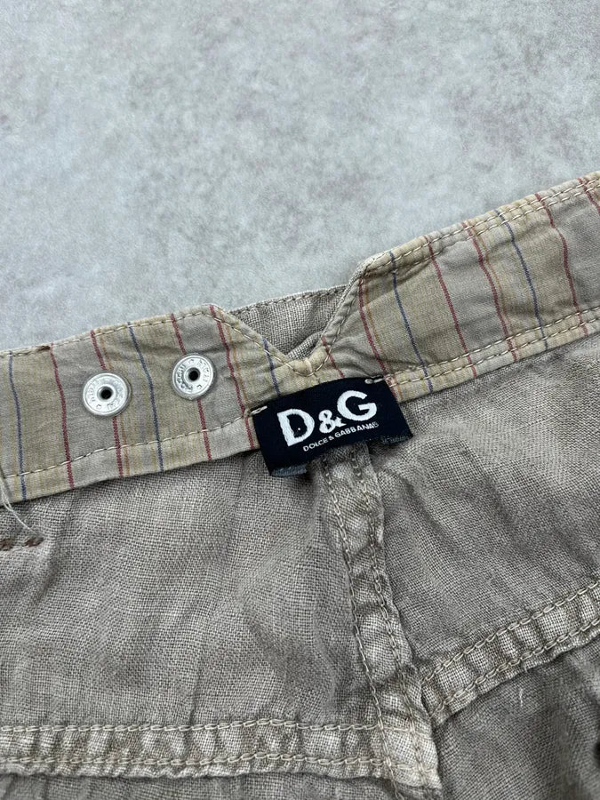 SS2004 Dolce & Gabbana Beige Linen Cargo Shorts YDBYEVh 10