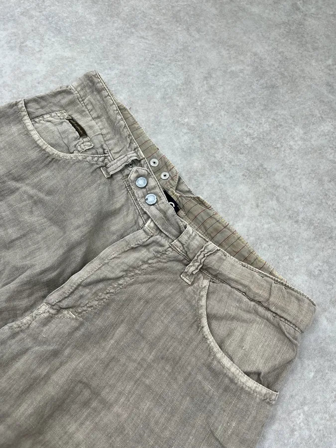 SS2004 Dolce & Gabbana Beige Linen Cargo Shorts YDBYEVh 4