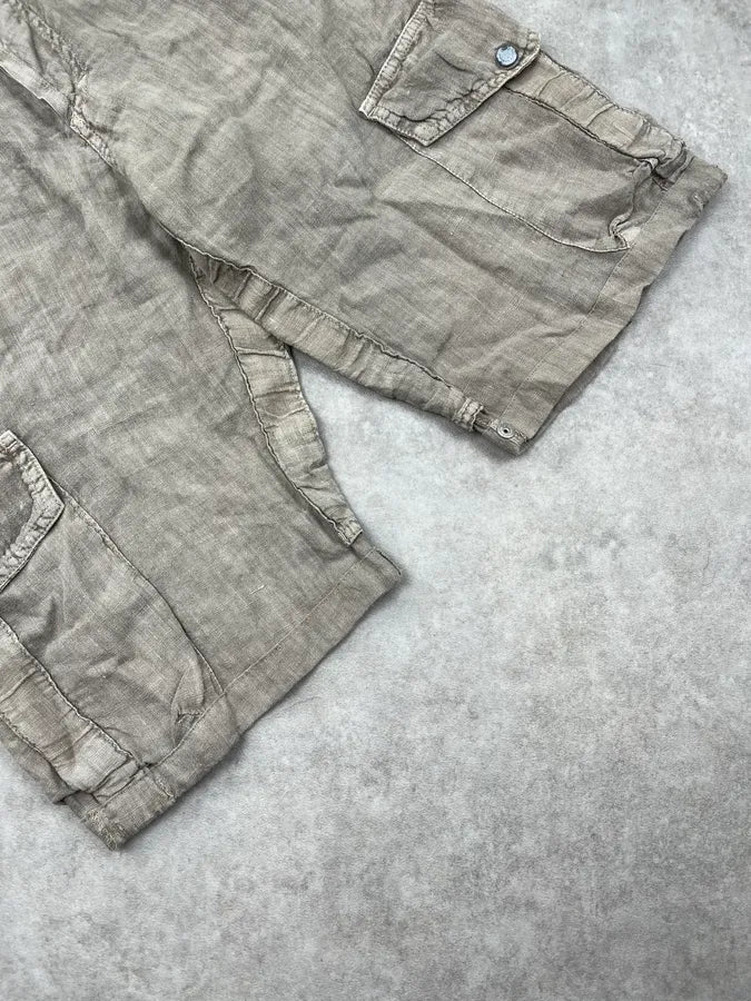 SS2004 Dolce & Gabbana Beige Linen Cargo Shorts YDBYEVh 5