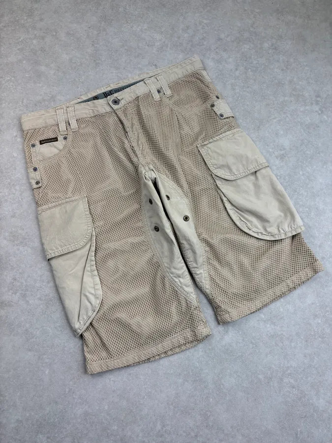 SS2004 Dolce & Gabbana Beige Mesh Cargo Shorts jVASyWX 4