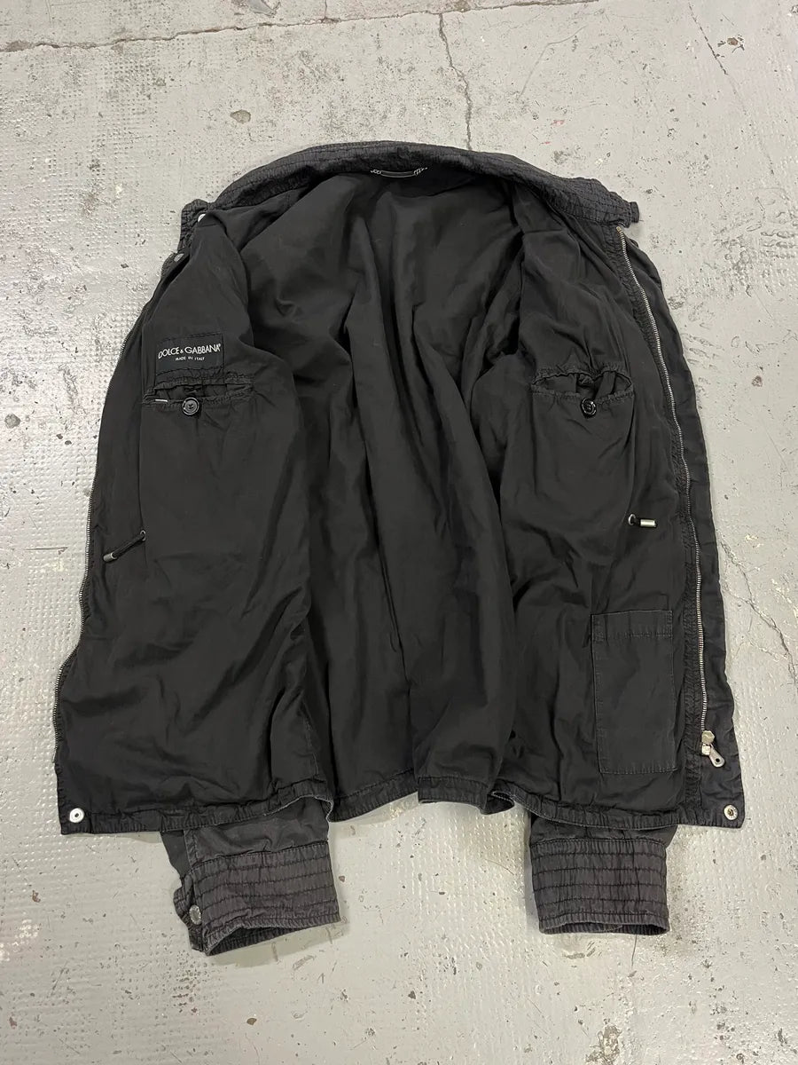 SS2004 Dolce & Gabbana Black Aviator Avant-Garde Jacket cXkdmWf 7