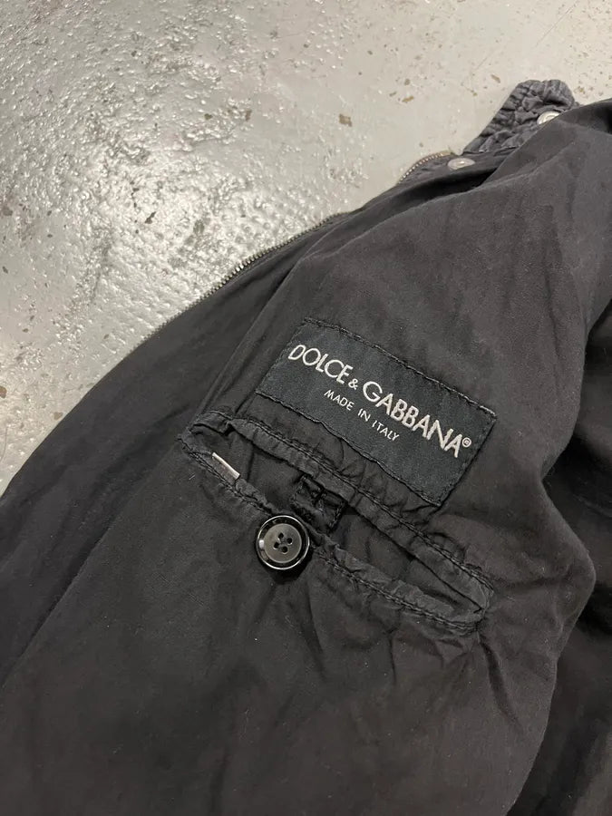 SS2004 Dolce & Gabbana Black Aviator Avant-Garde Jacket cXkdmWf 8