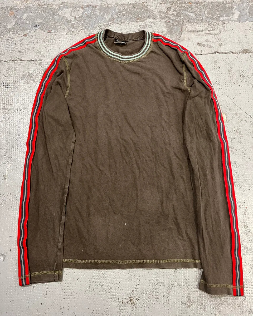 SS2004 Dolce & Gabbana Brown Athlete Longsleeve T-Shirt PmygKRO 0