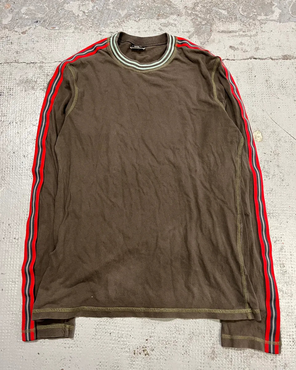 SS2004 Dolce & Gabbana Brown Athlete Longsleeve T-Shirt PmygKRO 3