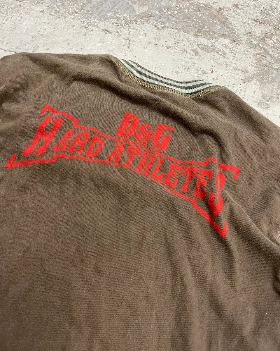 SS2004 Dolce & Gabbana Brown Athlete Longsleeve T-Shirt PmygKRO 7