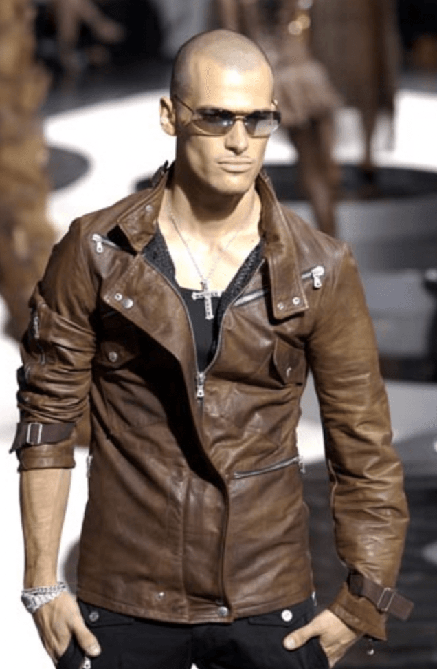 SS2004 Dolce & Gabbana Brown Multi-Zip Biker Leather Jacket wOCghoJ 4