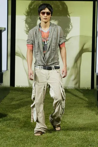 SS2004 Dolce & Gabbana Cargo Beige Cargo Bondage Nylon Mesh Pants dBbSodJ 1