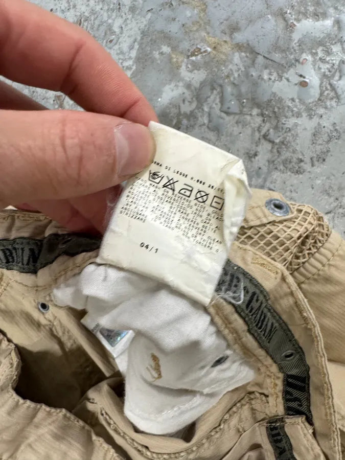 SS2004 Dolce & Gabbana Cargo Beige Cargo Bondage Nylon Mesh Pants dBbSodJ 11