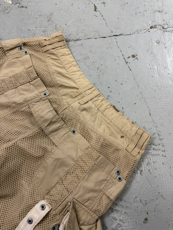 SS2004 Dolce & Gabbana Cargo Beige Cargo Bondage Nylon Mesh Pants dBbSodJ 6