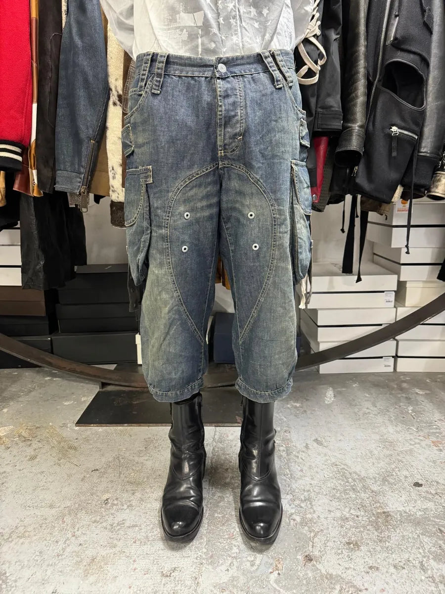 SS2004 Dolce & Gabbana Cargo Parachute Denim Shorts kMAYlIa 0