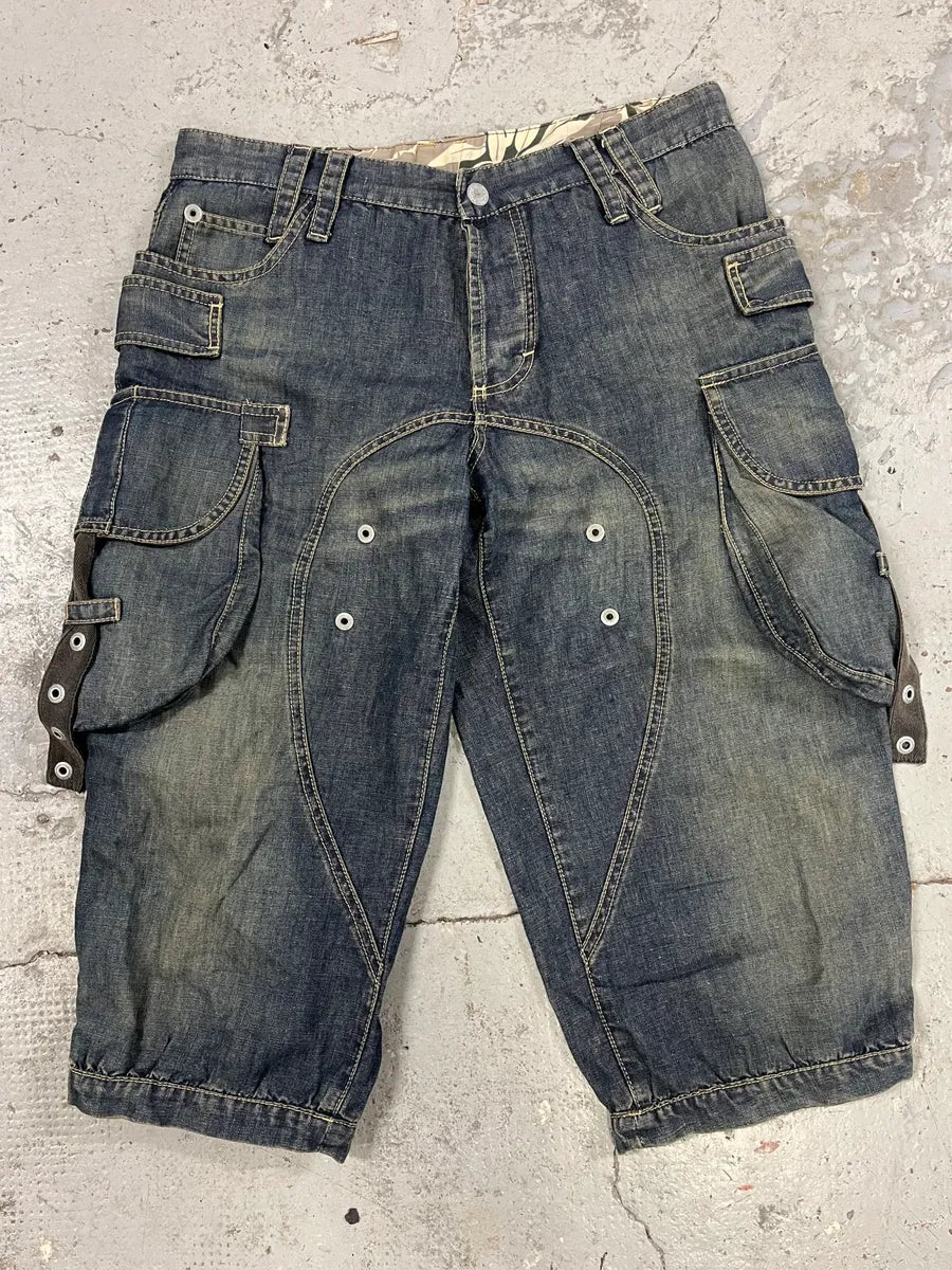 SS2004 Dolce & Gabbana Cargo Parachute Denim Shorts kMAYlIa 3