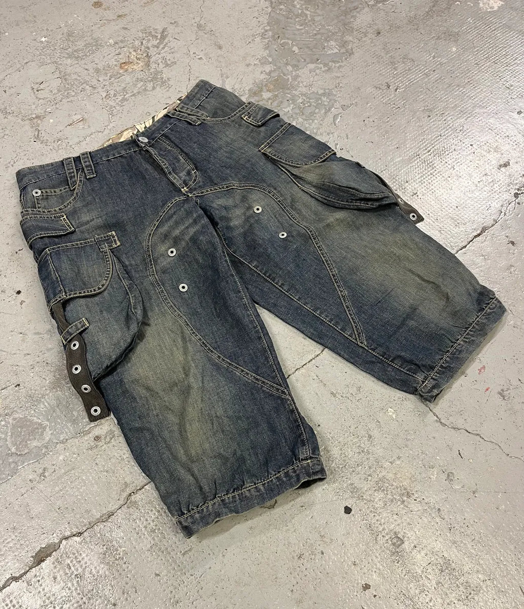 SS2004 Dolce & Gabbana Cargo Parachute Denim Shorts kMAYlIa 4