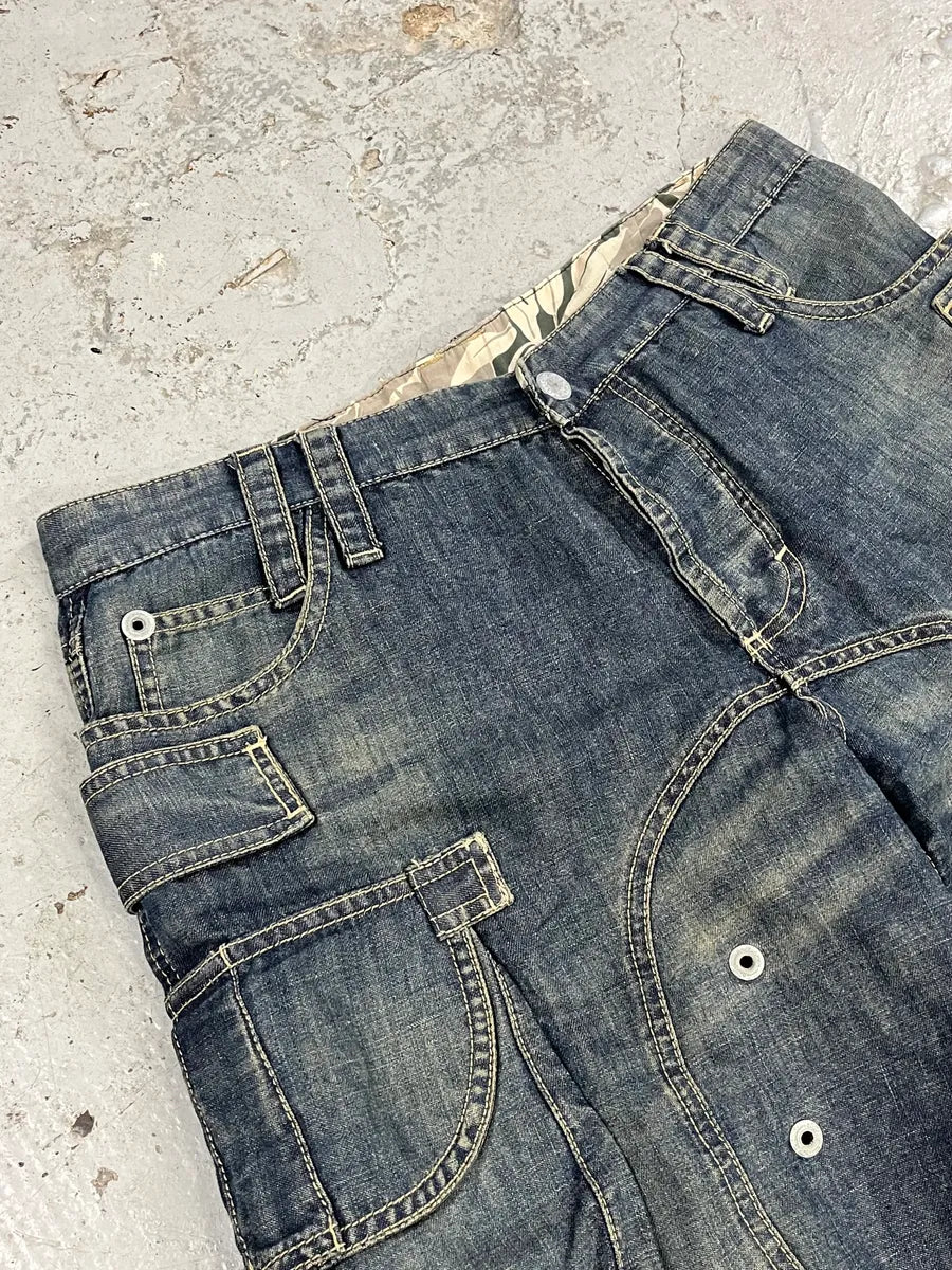 SS2004 Dolce & Gabbana Cargo Parachute Denim Shorts kMAYlIa 5