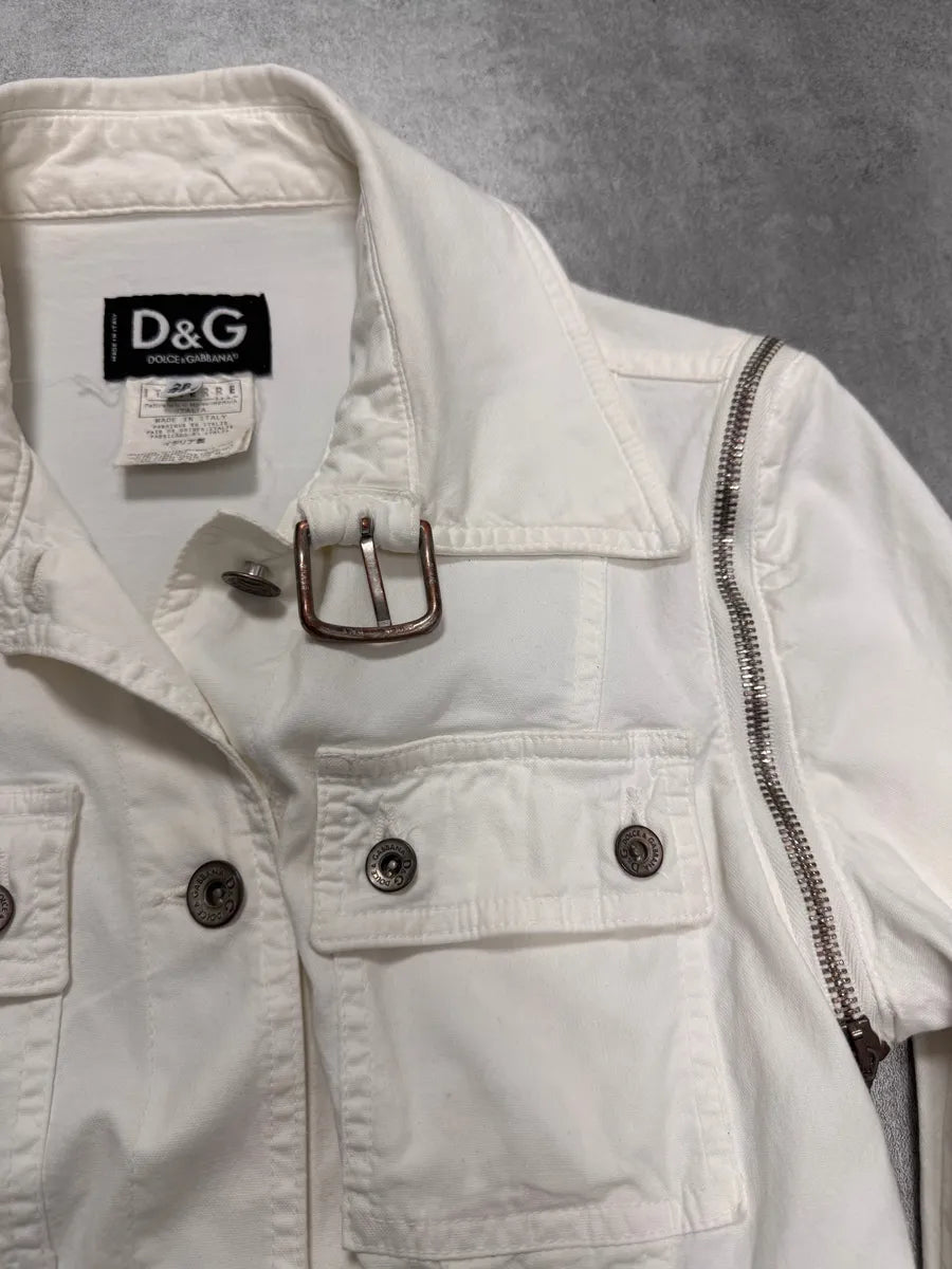 SS2004 Dolce & Gabbana Detachable Zip Cargo White Jacket iPKrEnD 4
