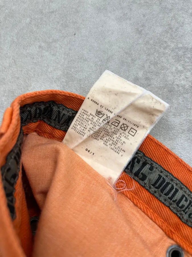 SS2004 Dolce & Gabbana Distressed Orange Denim Jeans XoumsnM 12