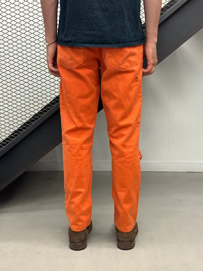 SS2004 Dolce & Gabbana Distressed Orange Denim Jeans XoumsnM 4