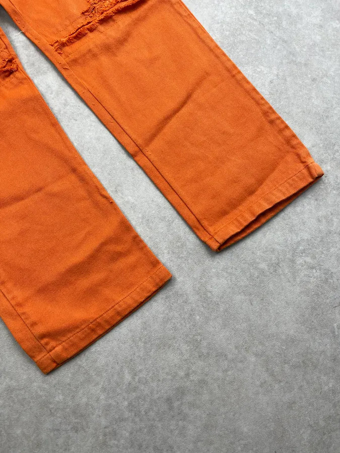 SS2004 Dolce & Gabbana Distressed Orange Denim Jeans XoumsnM 7