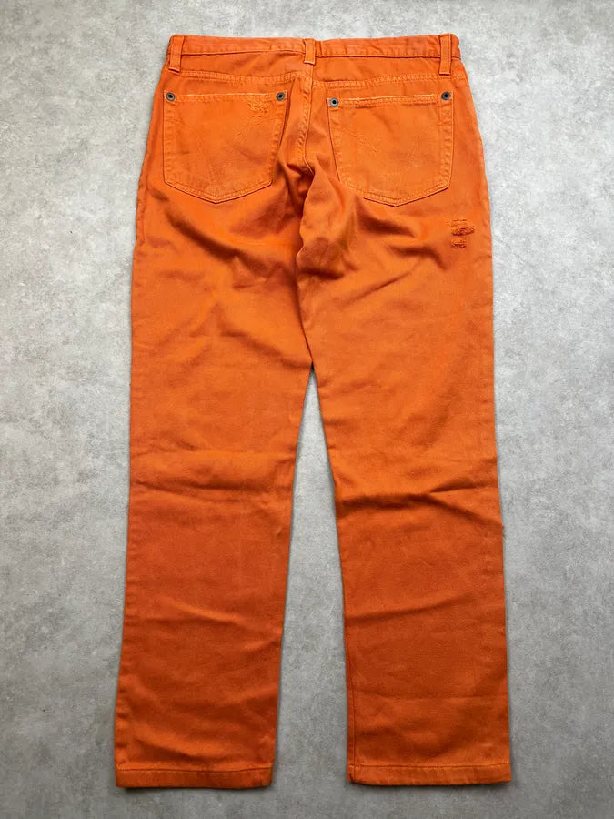 SS2004 Dolce & Gabbana Distressed Orange Denim Jeans XoumsnM 8