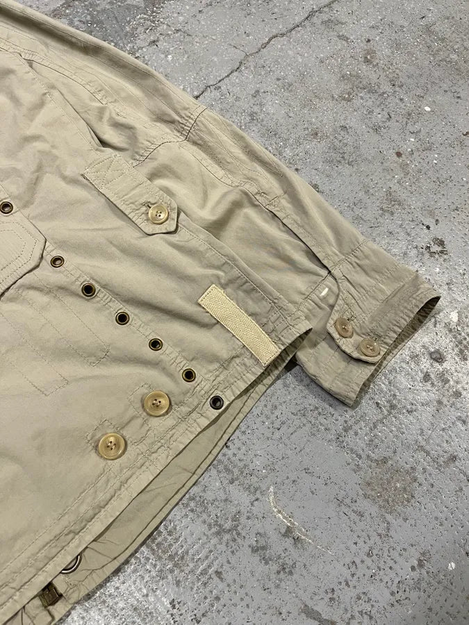 SS2004 Dolce & Gabbana Eyelet Bondage Army Beige Jacket SXNAggc 6
