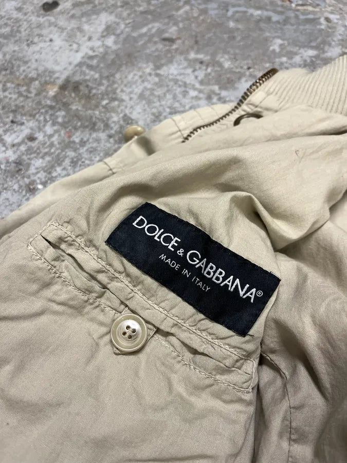 SS2004 Dolce & Gabbana Eyelet Bondage Army Beige Jacket SXNAggc 9