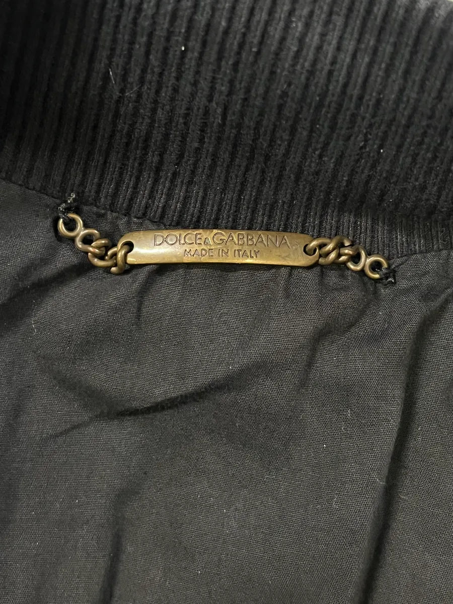 SS2004 Dolce & Gabbana Eyelet Bondage Army Black Jacket qtPYfkA 8