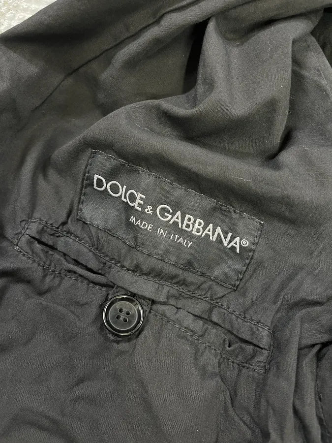 SS2004 Dolce & Gabbana Eyelet Bondage Army Black Jacket qtPYfkA 9