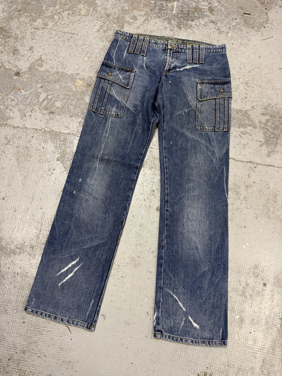 SS2004 Dolce & Gabbana Faded Cargo Denim Jeans aBejnsQ 8