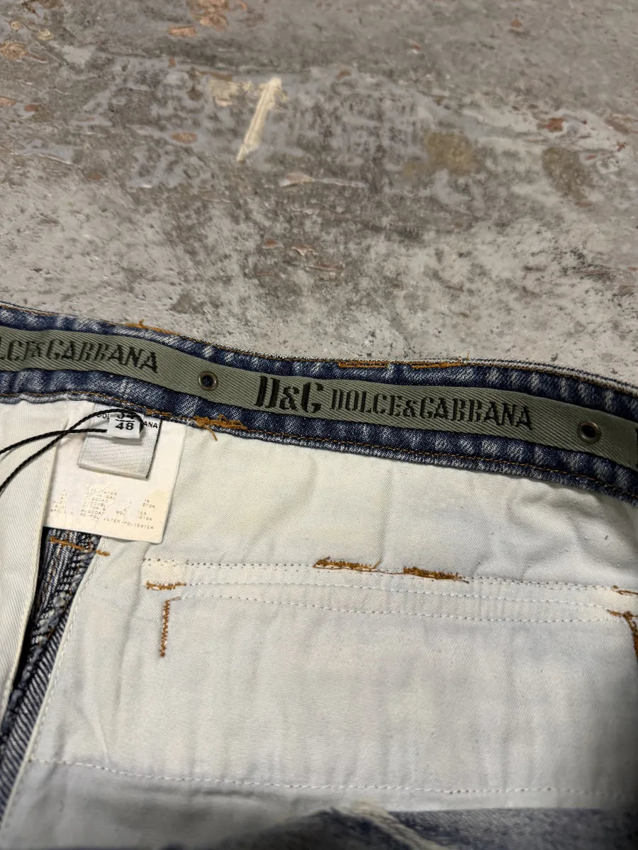 SS2004 Dolce & Gabbana Faded Cargo Denim Jeans aBejnsQ 9