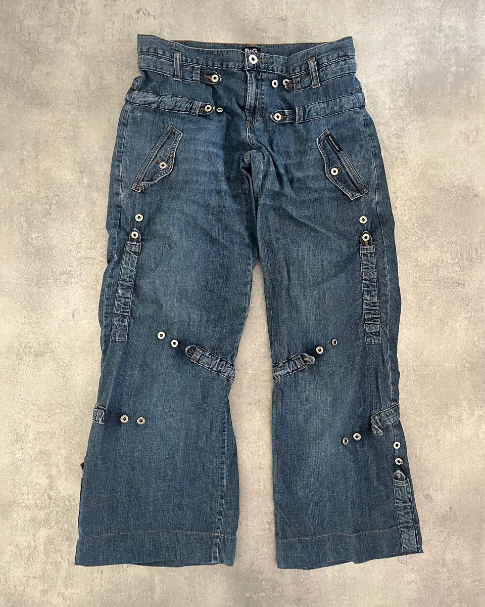SS2004 Dolce & Gabbana Flared Denim Pants XQkxcYe 0