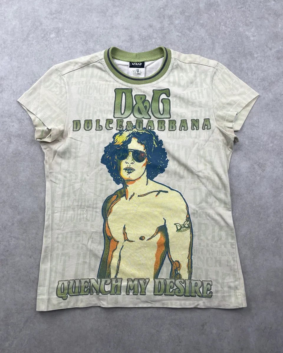 SS2004 Dolce & Gabbana Green & Yellow Human T-shirt  VfRuzld 0