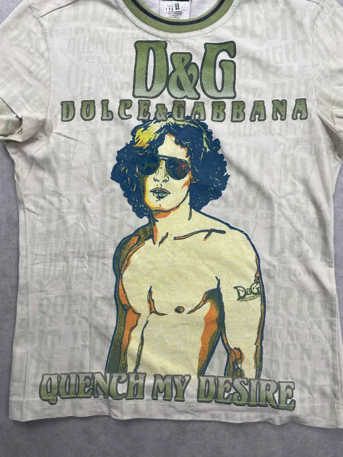 SS2004 Dolce & Gabbana Green & Yellow Human T-shirt  VfRuzld 5