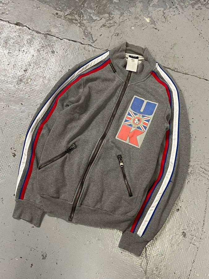 SS2004 Dolce & Gabbana Grey UK Zip-up Sweater NjMMFso 3