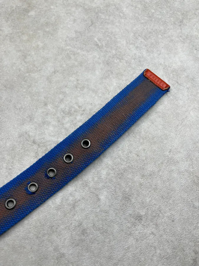 SS2004 Dolce & Gabbana High Spirit Blue Canvas Belt ftombOZ 6