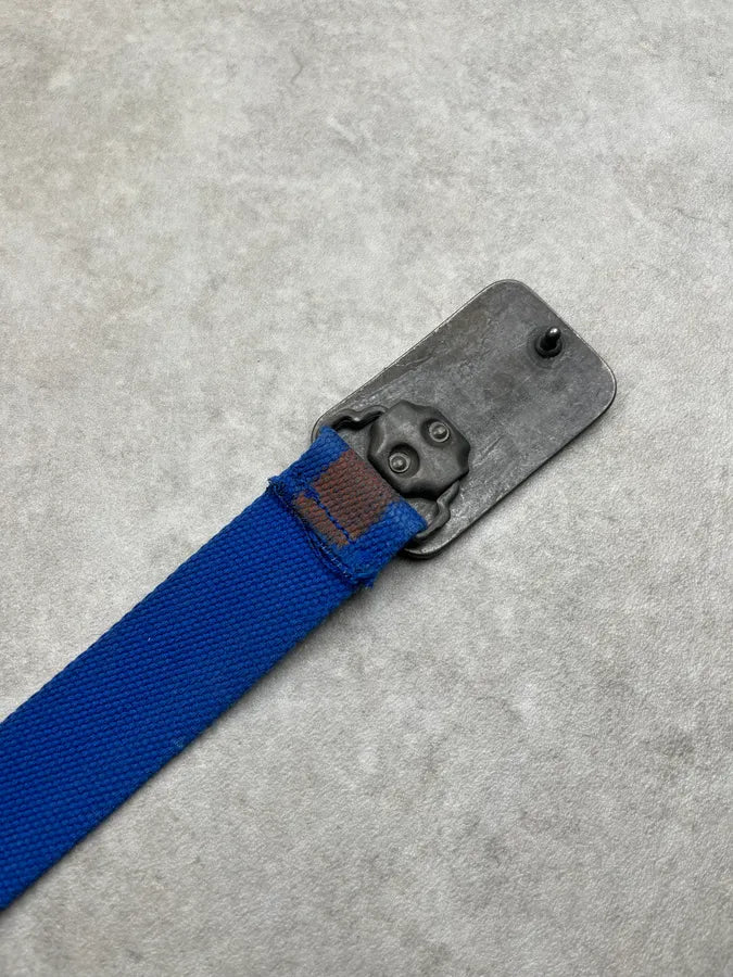 SS2004 Dolce & Gabbana High Spirit Blue Canvas Belt ftombOZ 7