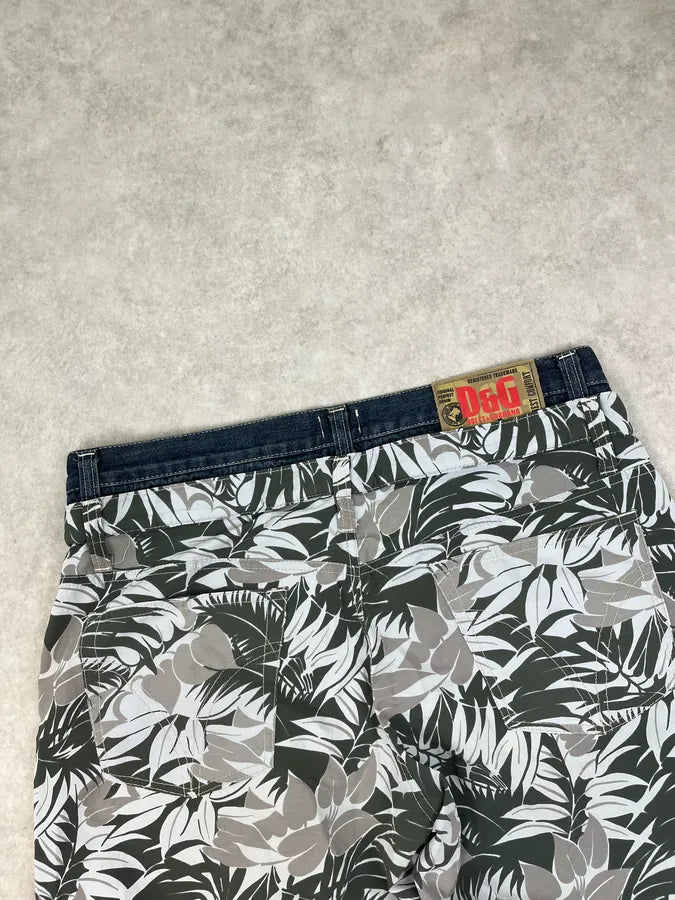 SS2004 Dolce & Gabbana Jungle Floral Hybrid Denim Shorts xWvyLmq 7
