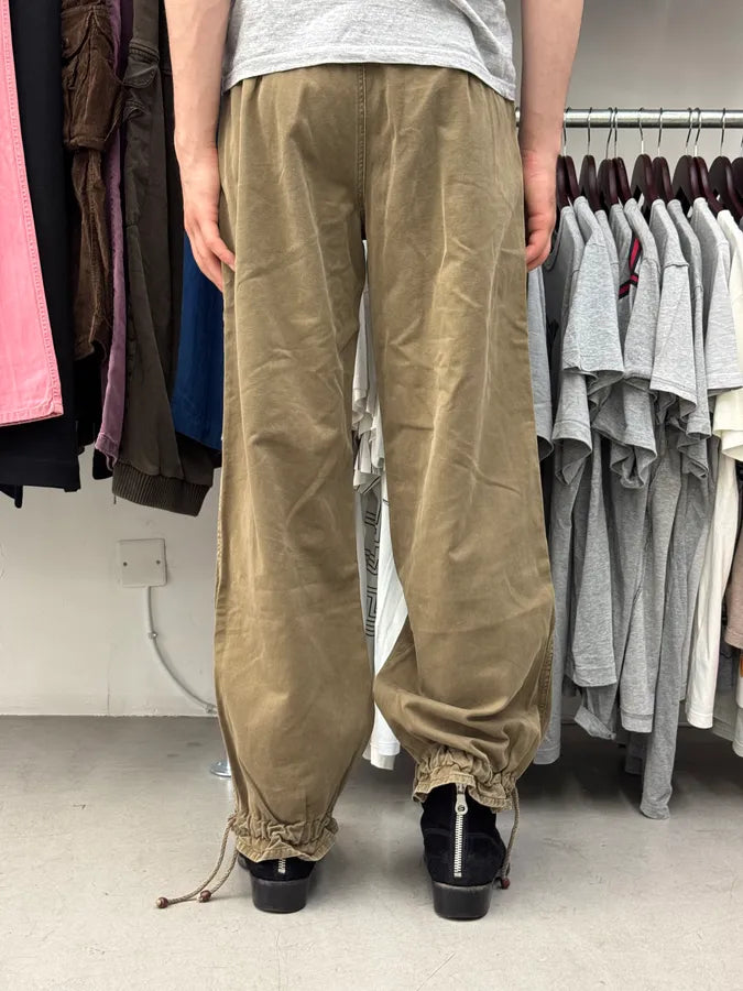 SS2004 Dolce & Gabbana Khaki Sleeve Belted Pants eMFbRny 3