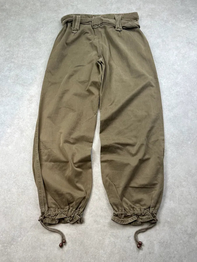 SS2004 Dolce & Gabbana Khaki Sleeve Belted Pants eMFbRny 6