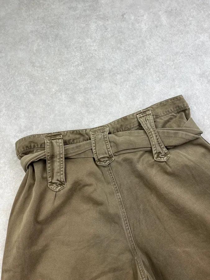 SS2004 Dolce & Gabbana Khaki Sleeve Belted Pants eMFbRny 7