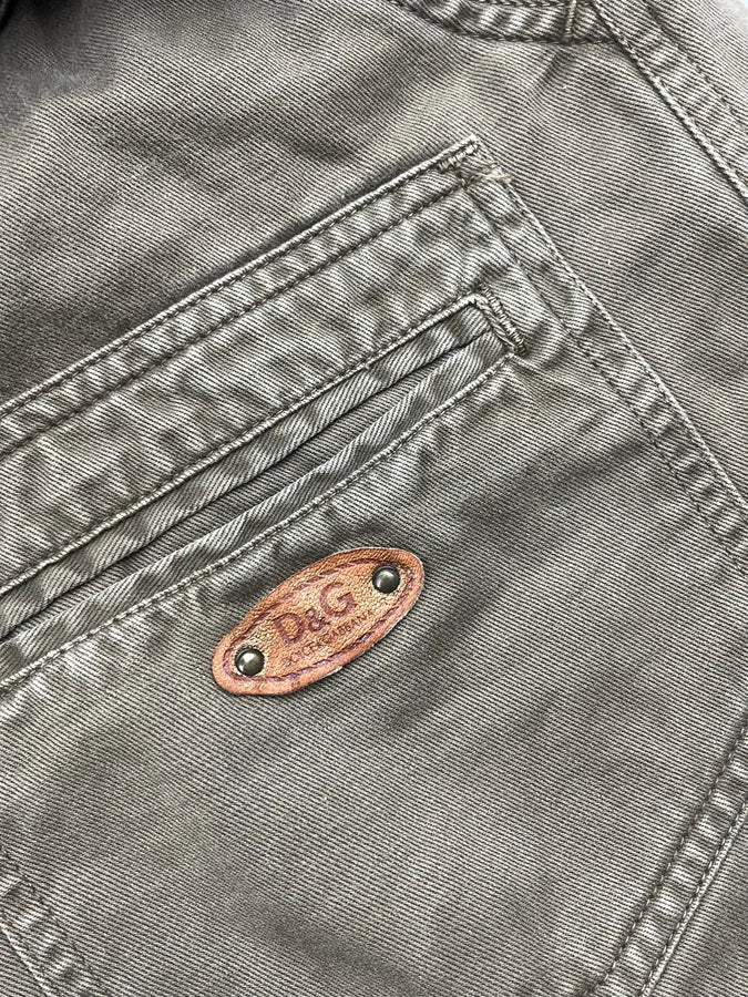 SS2004 Dolce & Gabbana Khaki Sleeve Belted Pants eMFbRny 8