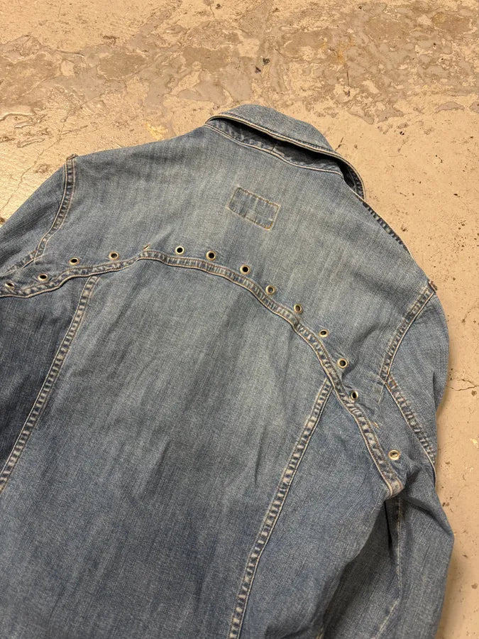 SS2004 Dolce & Gabbana Military Bondage Denim  Jacket dxAEEcr 2