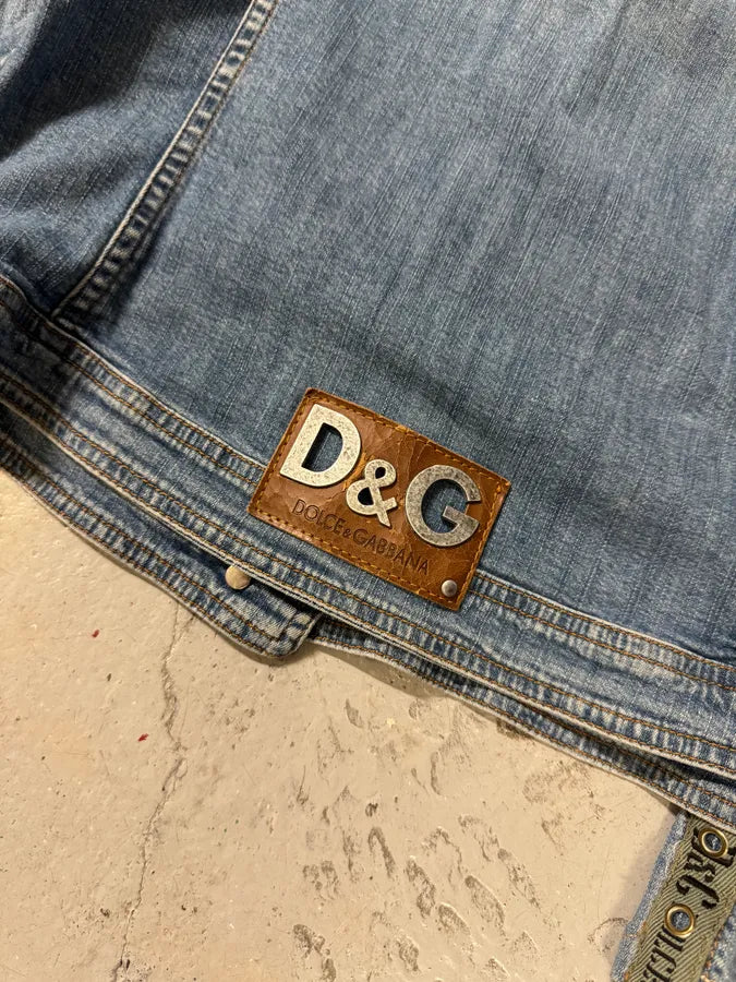 SS2004 Dolce & Gabbana Military Bondage Denim  Jacket dxAEEcr 3